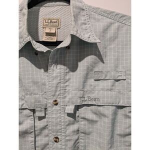 L.L. Bean Tropicwear Long Sleeve Button Up Shirt Fishing Outdoor Green, Size S